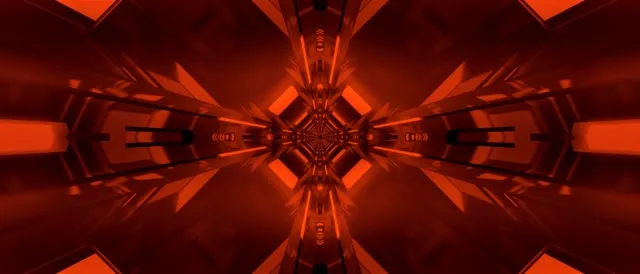 Red Neon Tunnel Kaleidoscope VJ Loop 21:9 Ultrawide 60fps Screensaver