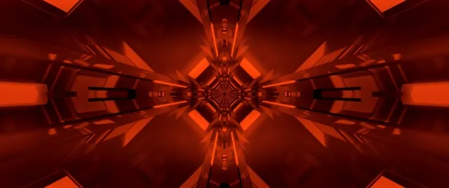 Red Neon Tunnel Fractal Kaleidoscope 2.39:1 Cinemascope 60fps Screensaver Vj Loop
