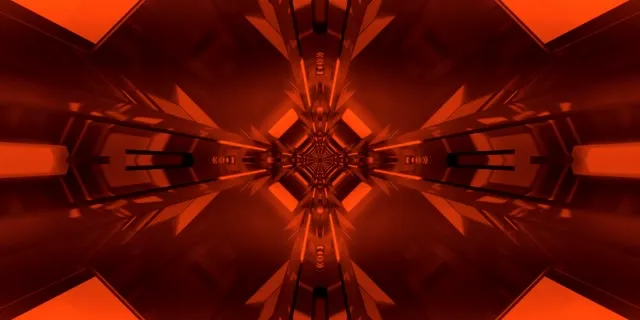 Red Neon Tunnel Kaleidoscope Burst VJ Loop 2:1 Univisium 60fps Screensaver
