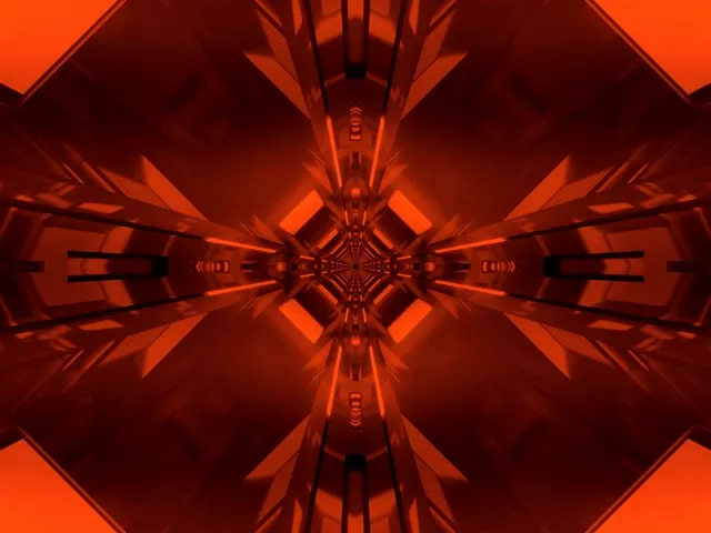 Crveni Neon Tunel Kaleidoskop Krst VJ Loop 4:3 Klasični 60fps Čuvar Ekrana