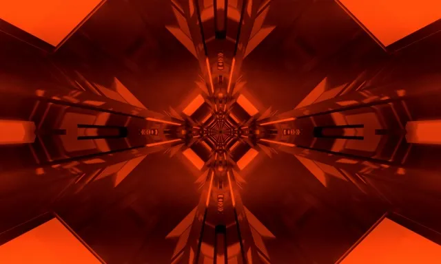 Rot Neon Tunnel Kaleidoskop Kreuz VJ Loop 5:3 Wide 60fps Bildschirmschoner