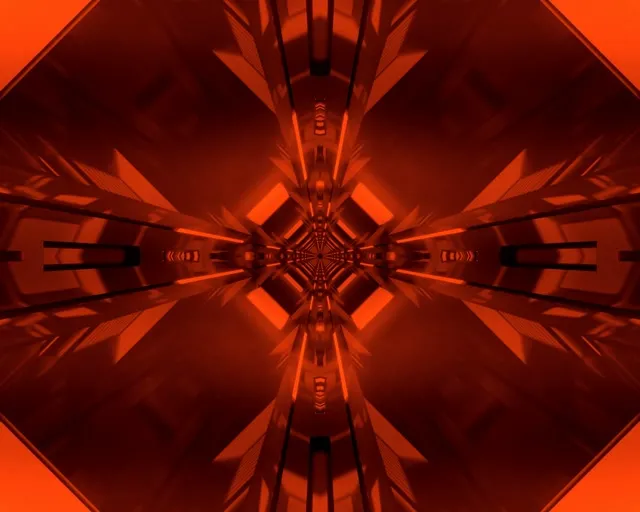Neon Tunela Gorri Diamante Kaleidoskopioa VJ Loop 5:4 industrial 60fps Pantaila-babeslekua