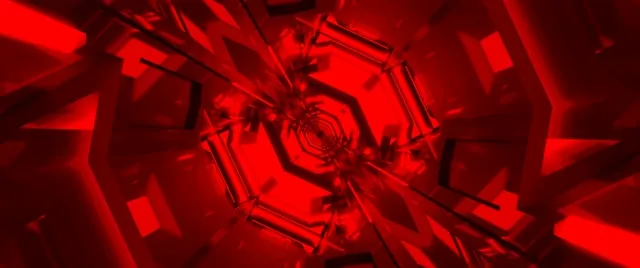 Czerwony Neonowy Tunel Wirujący Ośmiokątny Wir VJ Loop 2.39:1 Cinemascope 60fps Wygaszacz