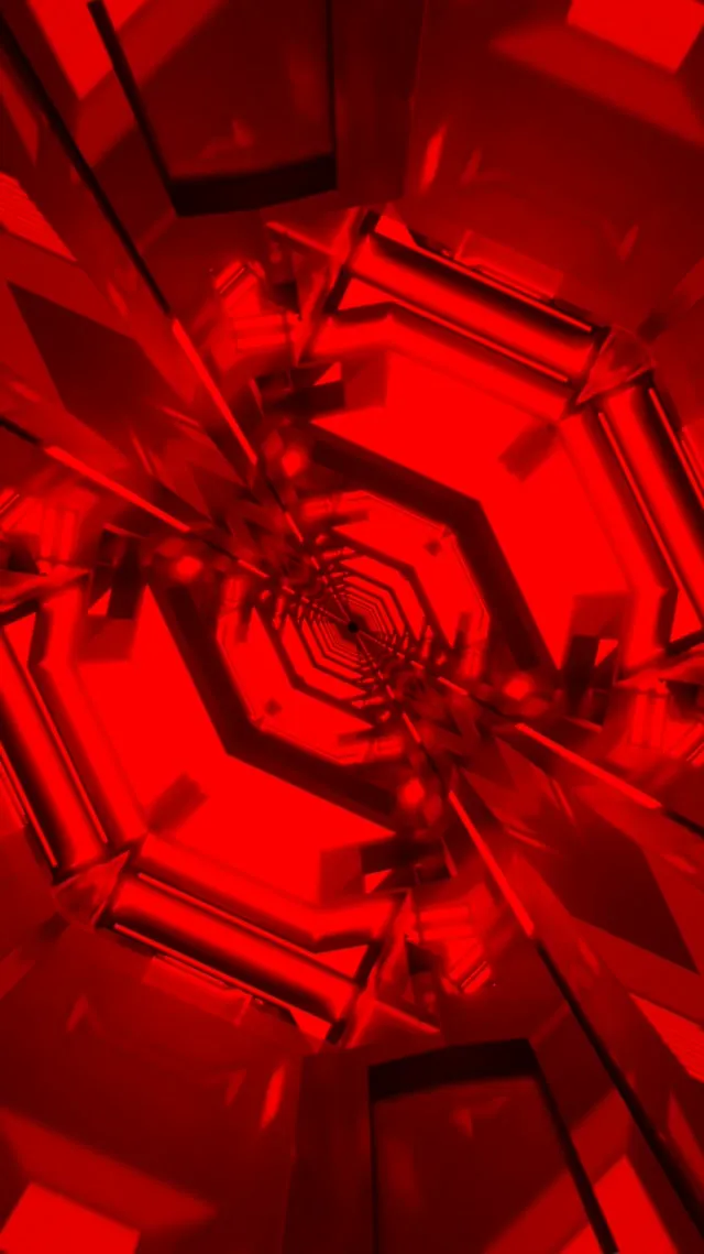 Red Neon Tunnel Spiral Vortex VJ Loop 9:16 Reels 60fps Screensaver
