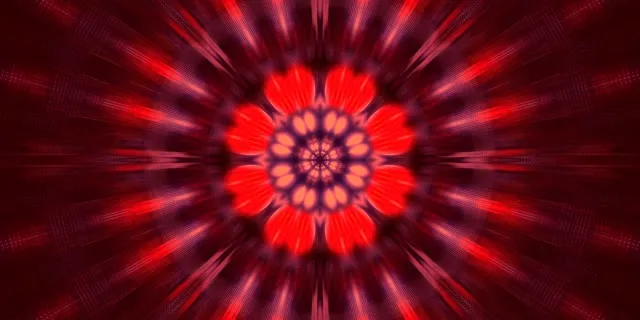 Red Fractal Kaleidoscope Neon Tunnel Vj Loop 2:1 Univisium 60fps Screensaver