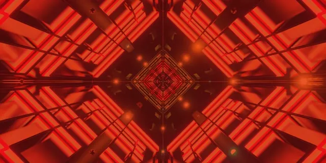 Red Neon Tunnel Diamond Vortex VJ Loop 2:1 Univisium 60fps Screensaver
