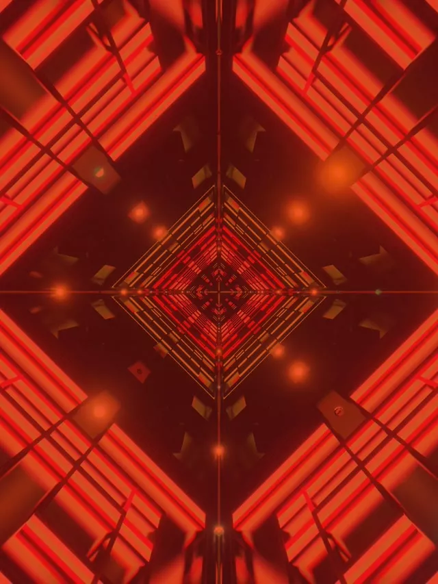 Tunnel Neon Rosso Diamante Vortice VjLoops 3:4 iPad Portrait 60fps Screensaver