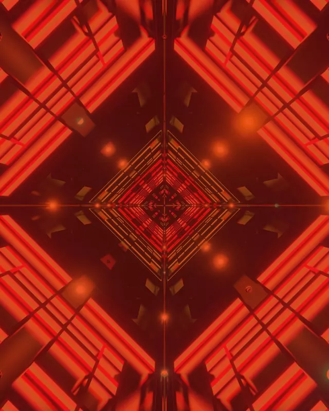 Rød Neon Tunnel Diamant Vortex VjLoops 60fps 4:5 Instagram Pauseskærm