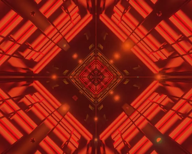 Túnel de Neó Vermell Vòrtex de Diamant Vj Loop 5:4 Industrial 60fps Estalvi de Pantalla