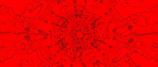 Red Kaleidoscope Neon Tunnel Vj Loop 21:9 Ultrawide 60fps Screensaver