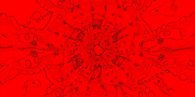 Rotes Kaleidoskop Neon Tunnel Vj Loop 2:1 Univisium 60fps Bildschirmschoner