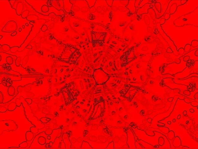 Rød Neon Tunnel Kaleidoskop Hvirvel VJ Loop 4:3 Klassisk 60fps Pauseskærm