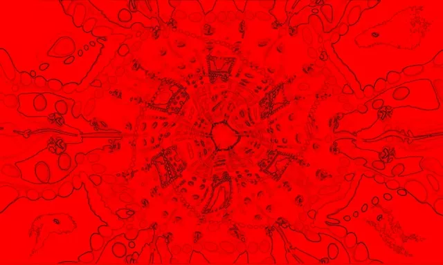 Túnel de Neón Vermello Explosión Calidoscopio VJLoops 5:3 Wide 60fps Salvapantallas