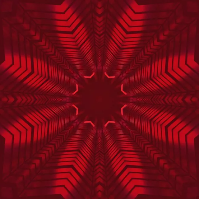 VJ Loop Červený Kaleidoskop Hvězda Neonový Tunel 1:1 Čtvercový 60fps Spořič Obrazovky