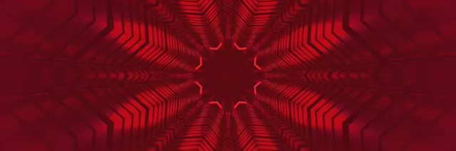 Crveni Neon Tunel Kaleidoskop Zvezda Prasak VJ Loop 3:1 Triple Wide 60fps Čuvar Ekrana