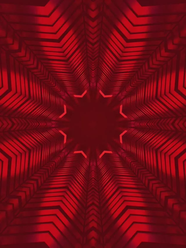 Tunel Neon Roșu Explozie Caleidoscop VJ Loop 3:4 iPad Portrait 60fps Screensaver