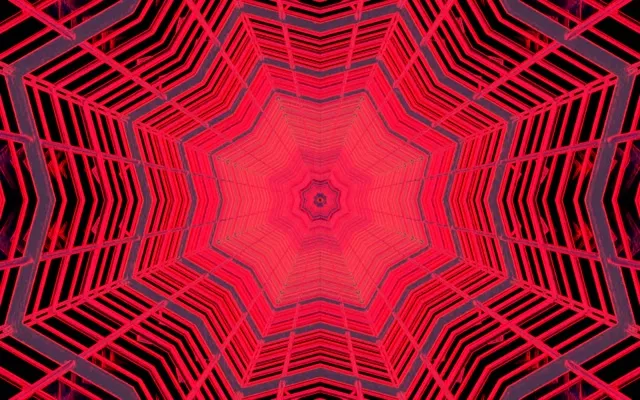 تونل نئون قرمز ستاره گردابی VJ Loop 60fps 16:10 Macbook اسکرین سیور