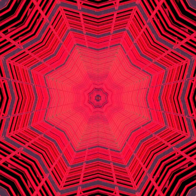 Vj loop Túnel de Neó Vòrtex Polígon Estrella Vermell 1:1 quadrat 60fps estalvi de pantalla