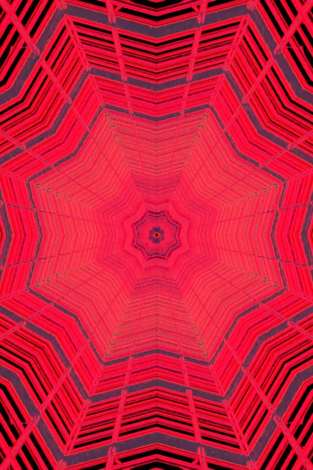 Neon Tunnel Red Octagon Vortex 2:3 Photo Portrait 60fps Screensaver VJ Loop