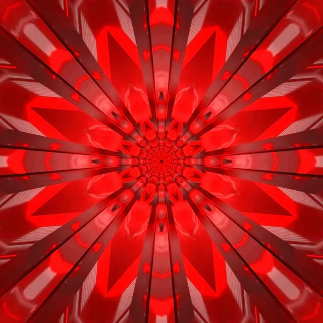 Red Neon Tunnel Radial Burst VJ Loop 1:1 Square 60fps Screensaver
