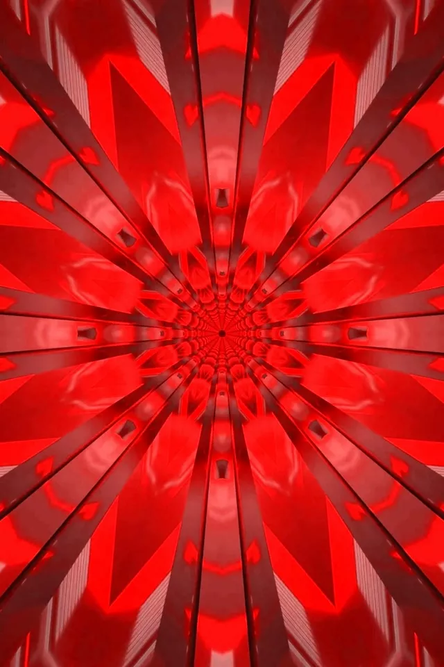 Red Neon Tunnel Radial Burst VJ Loop 2:3 Photo Portrait 60fps Screensaver