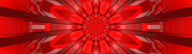 Túnel Neón Vermello Kaleidoscopio Explosión 32:9 Super Ultraancho 60fps Protector de Pantalla VJLoops