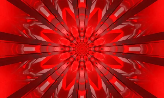Rdeči Neon Tunel Kaleidoskop Prasketanje VJ Loop 5:3 Široki 60fps Ohranjevalnik Zaslona