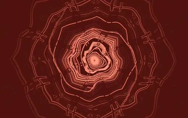 Túnel de Neó Vermell Vòrtex Octàgon VJLoops 60fps 16:10 Macbook Protector de Pantalla