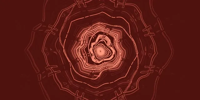 Túnel Neón Rojo Octágono Vórtice VJLoops 2:1 Univisium 60fps Salvapantallas