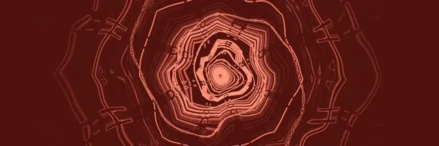 Neon Tunnel Rød Oktagon Hvirvel Vj Loop 3:1 Triple Wide 60fps Pauseskærm