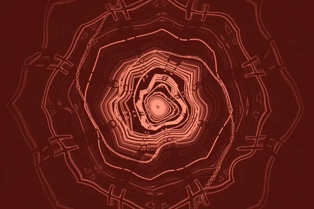 Neon Tunel Crveni Spiralni Vrtlog VJ Loop 3:2 Surface 60fps Screensaver
