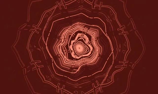 Neon Tunnel Rot Spiral Festung VJ Loop 60fps 5:3 Wide Bildschirmschoner