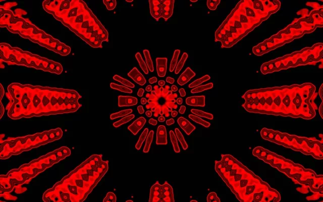 Red Neon Tunnel Pulsating Kaleidoscope Burst - 16:10 Macbook 60fps Screensaver VJLoops