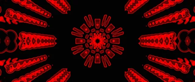 Terowongan Neon Mandala Peti Merah Berdenyut VJ Loop 2.39:1 60fps Screensaver