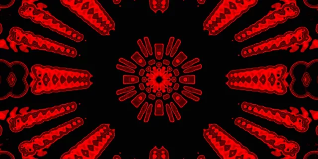 Caleidoscopio Túnel Neón Rojo Ráfaga VJ Loop 2:1 Univisium 60fps Protector de Pantalla