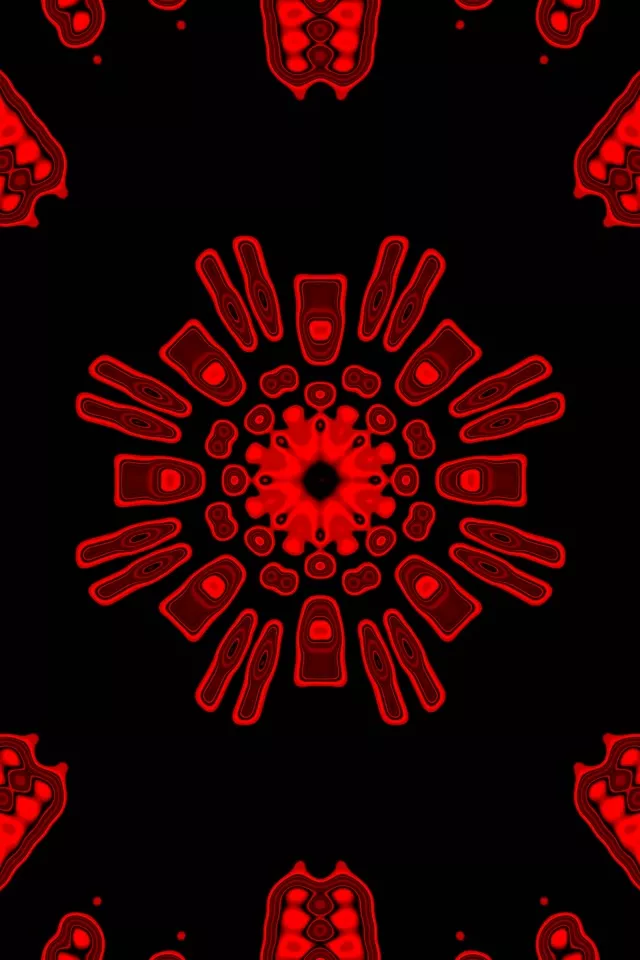 Red Pulsating Star Neon Tunnel 2:3 Portrait 60fps VJLoops Screensaver