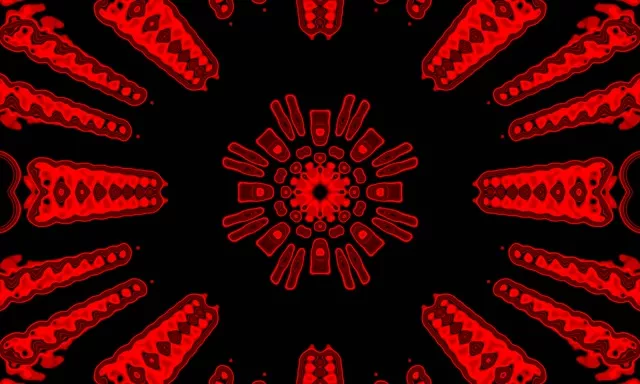 Red Neon Tunnel Kaleidoscope Burst 5:3 Wide 60fps VJ Loop Screensaver