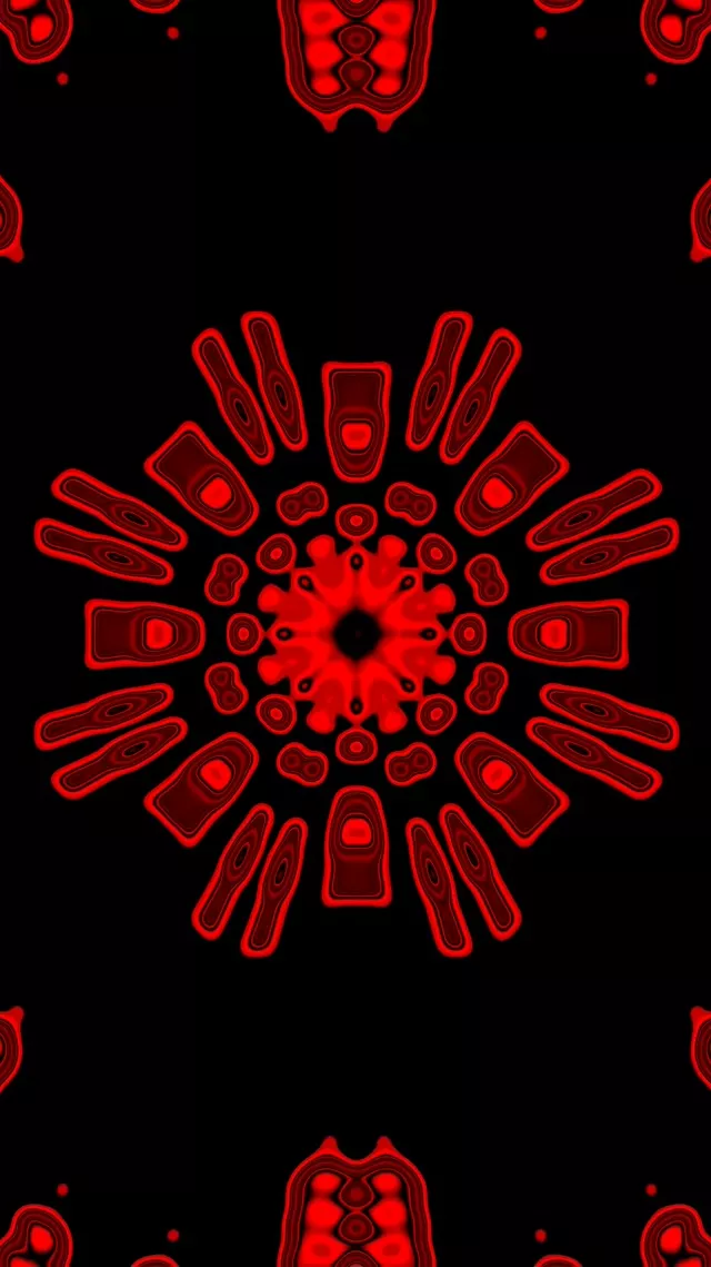 Red Neon Tunelaren Kaleidoscope Burst | 9:16 Reels | 60fps Screensaver
