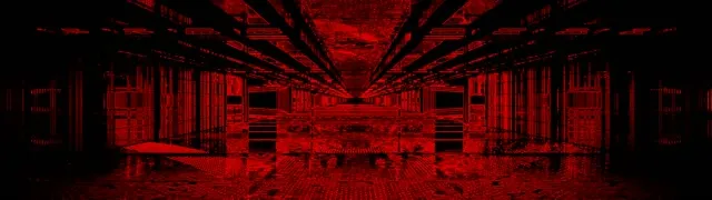 Rød Neon Tunnel VJ Loop 32:9 Super Ultrawide 60fps Pauseskærm Mørk Gitter Korridor