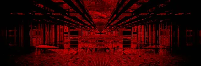 Roter Neon Tunnel VJ Loop 3:1 Triple Wide 60fps Bildschirmschoner Dark Korridor