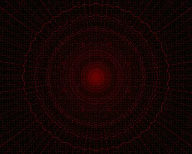 Červený Neonový Tunel Fraktálová Síť Vír VJLoops 5:4 Industrial 60fps Spořič obrazovky