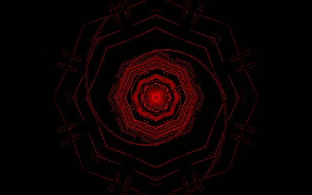Red Neon Tunnel Octagon Vortex VJ Loop 60fps 16:10 MacBook Screensaver