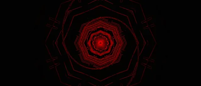 Red Neon Tunnel Octagon Vortex Vj Loop 21:9 Ultrawide 60fps Screensaver