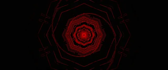 Red Neon Tunnel Octagon Vortex Vj Loop 2.39:1 Cinemascope 60fps Screensaver