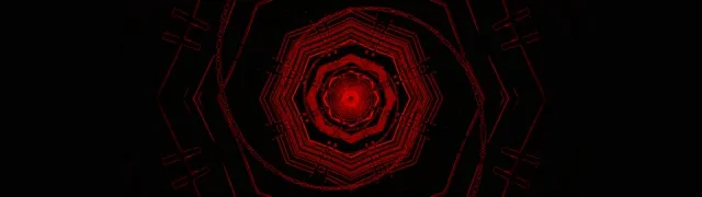 تونل نئون گردباد هشت ضلع قرمز VJ Loop 32:9 فوق فوق پهن 60fps محافظ صفحه