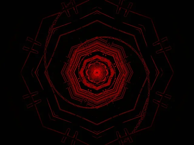 Neon Tunel Crveni Oktagon Vorteks VJLoops 4:3 Classic 60fps Čuvar Ekrana