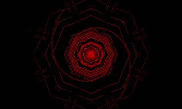 Tunnel Neon Rosso Vortice Ottagono VjLoops 5:3 Wide 60fps Salvaschermo
