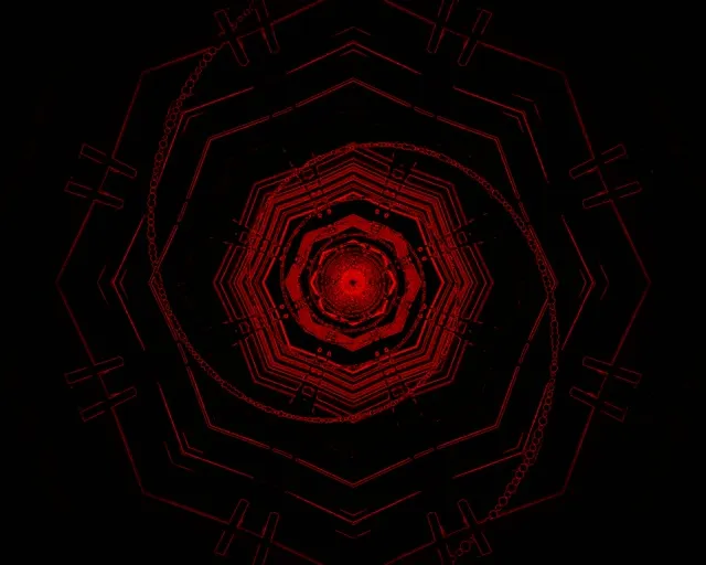 Rot Neon Tunnel Oktagon Wirbel VJLoop 5:4 Industrial 60fps Bildschirmschoner