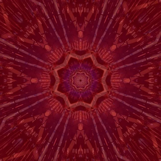 Crimson Star Mandala Neon Tunnel VJ Loop 1:1 Square 60fps Screensaver