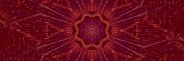 Red Kaleidoscope Star Neon Tunnel VJ Loop 3:1 Triple Wide 60fps Screensaver